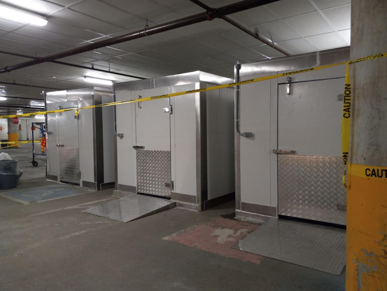 Three new mobile freezer units have been built in the Health Sciences Centres’s garage to store unclaimed bodies.