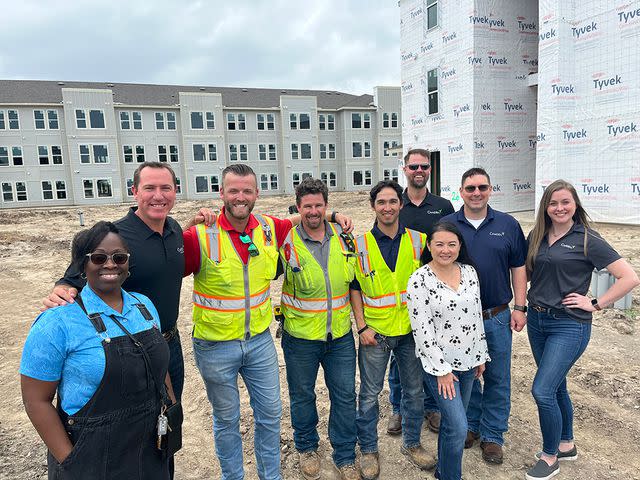 <p>New Hope Housing Berry Project</p> Camden Property Trust team members on site at the New Hope Housing Berry project on April 9.