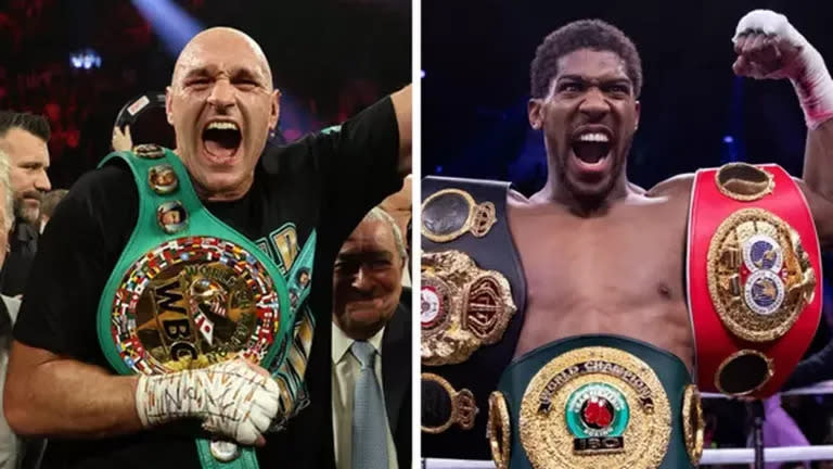 La pelea entre Tyson Fury (izq.) y Anthony Joshua (der.) aún no se ha realizado.