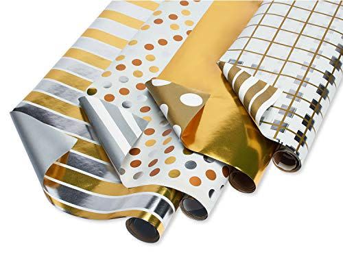 14) American Greetings Reversible Gold & Silver Wrapping Paper