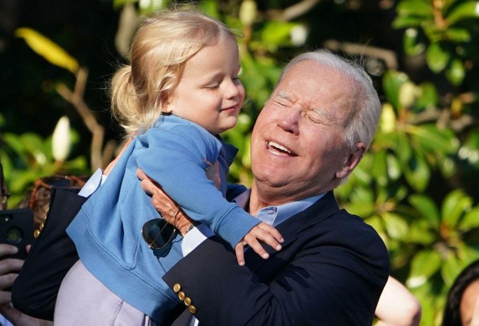 Joe Biden holds his grandson Beau Biden