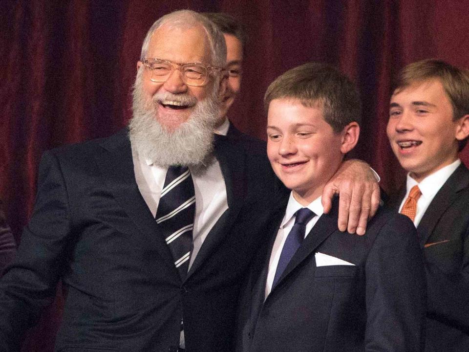 <p>Invision/AP/REX/Shutterstock</p> David Letterman and his son Harry Letterman at the Mark Twain Prize for American Humor Awards Ceremony on Oct. 22, 2017 in Washington, DC.