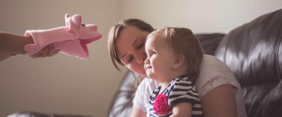 Mother and child together at home