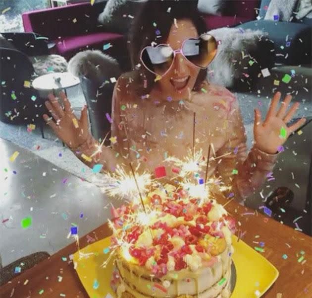 Zoe with her birthday cake. Source: Instagram