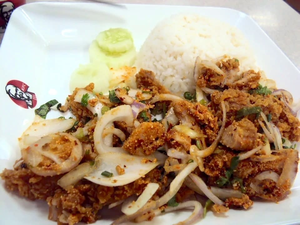 thai street food on a plate at Thailand KFC