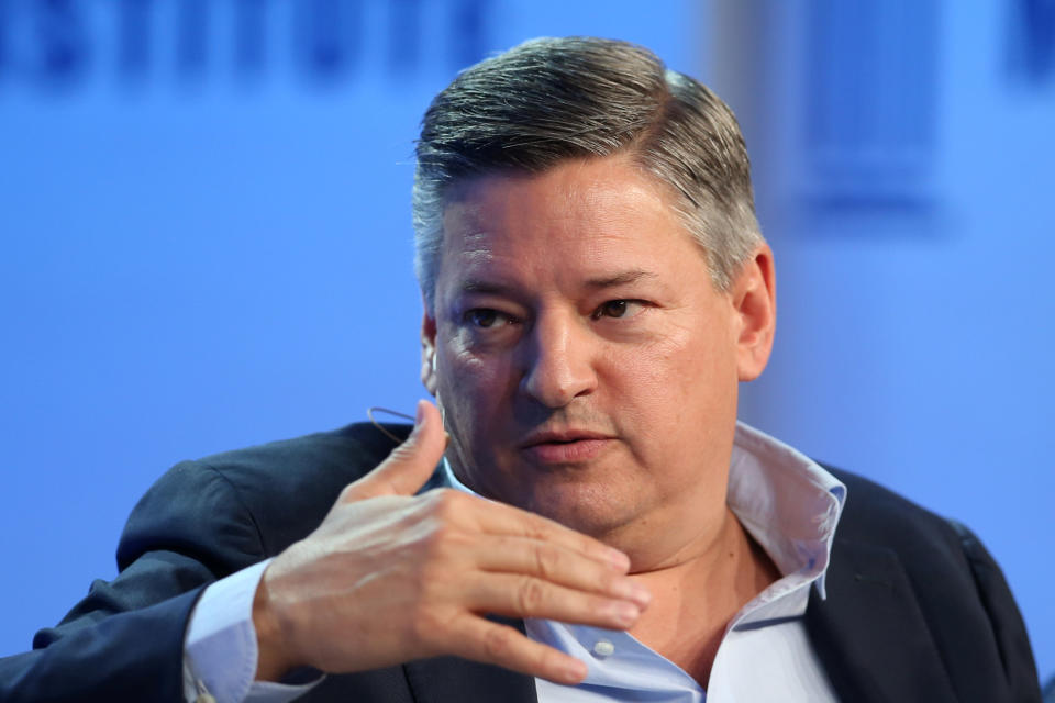 Ted Sarandos, Chief Content Officer, Netflix, speaks during the Milken Institute Global Conference in Beverly Hills, California, U.S., May 3, 2017. REUTERS/Lucy Nicholson