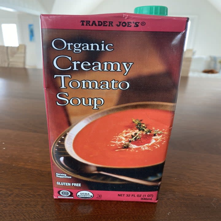 Trader Joe's creamy tomato soup.