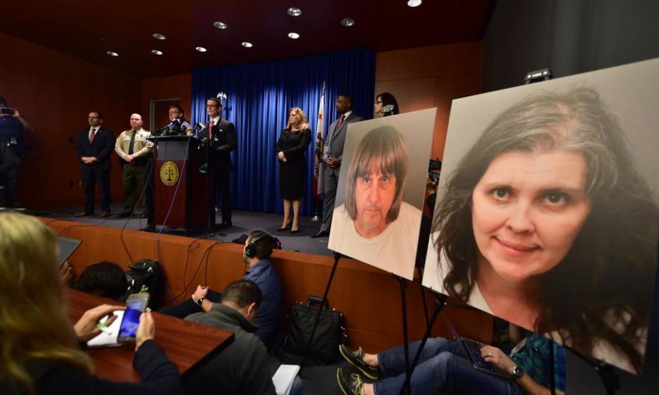 The Riverside County district attorney, Michael Hestrin, speaks during a press conference in Riverside, California, on the Turpins.