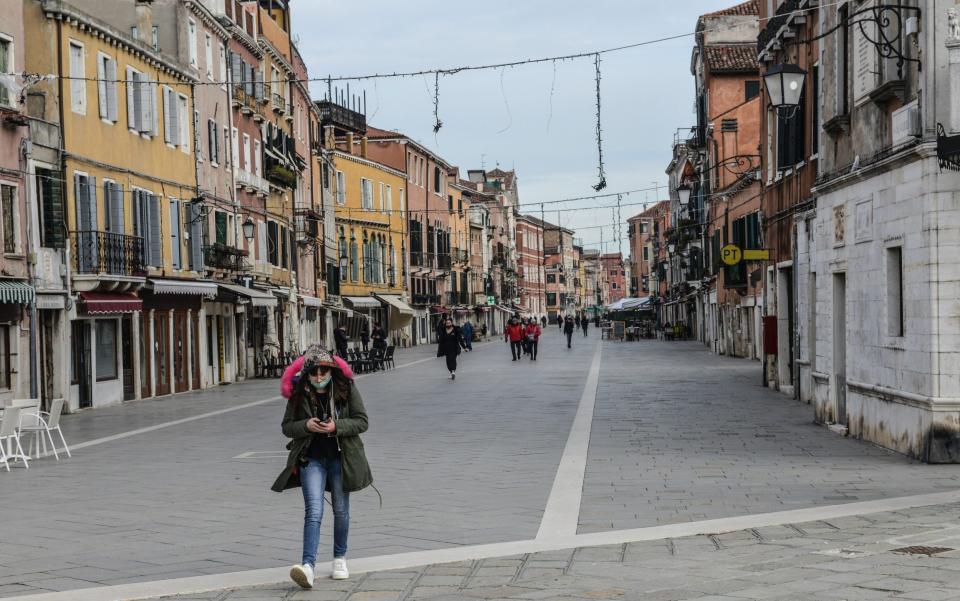 Via Garibaldi in central Venice, usually a crowded thoroughfare, now almost empty - Chris Warde-Jones