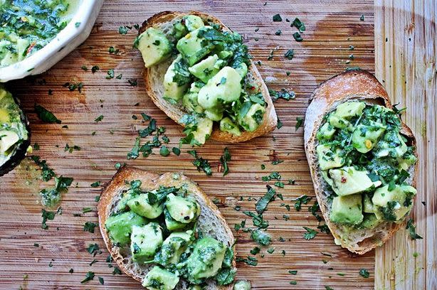 <strong>Get the <a href="http://www.thenutritionalepiphany.com/chimichurri-avocado-toasts/" target="_blank">Chimichurri Avocado Toasts recipe</a> from The Nutritional Epiphany</strong>