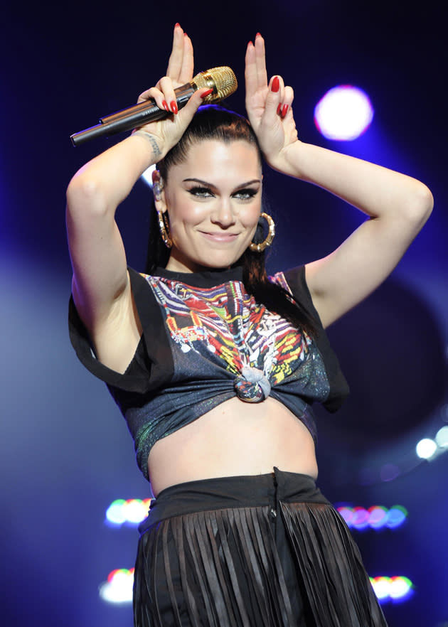Celebrity photos: Jessie J has performed a string of gigs recently, pulling her trademark bunny rabbit ear pose. Whilst we loved her on The Voice, we’re loving seeing her back on stage where she belongs. Copyright [Rex]