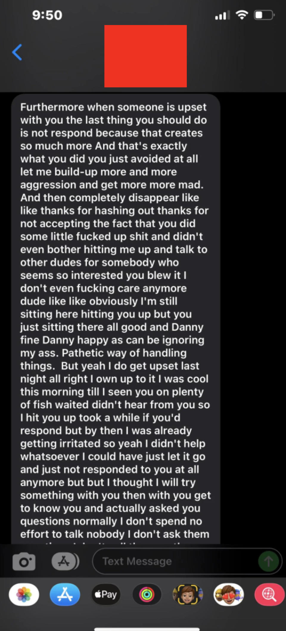 "Nice guy:" "Furthermore when someone is upset with you the last thing you should do is not respond because that creates so much more"