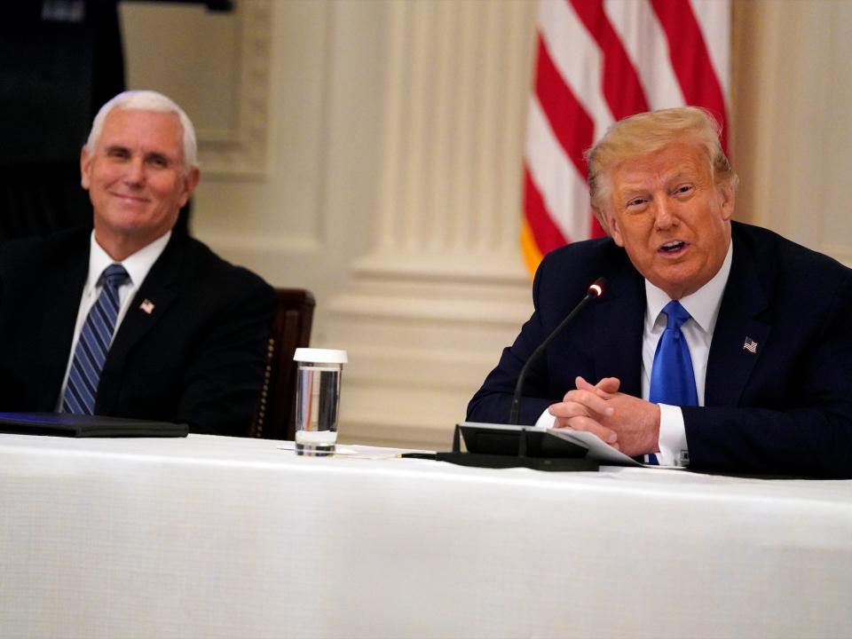 Trump and Pence at a White House event on July 13, 2020.