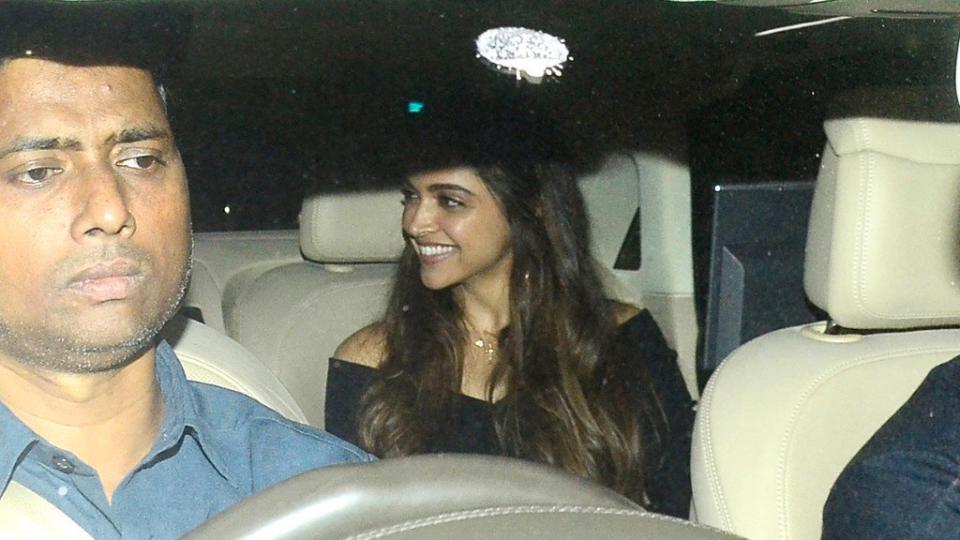 Deepika Padukone looks excited for a thriller movie night. 