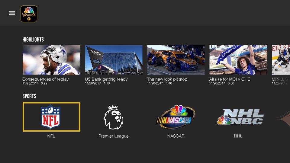 NBC has brought its sports app to PlayStation 4, which is splendid news for