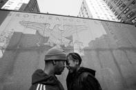 <p>Jerell Willis and son Fidel on a walk through their neighborhood, New York, N.Y., 2012. (Photograph © Zun Lee) </p>