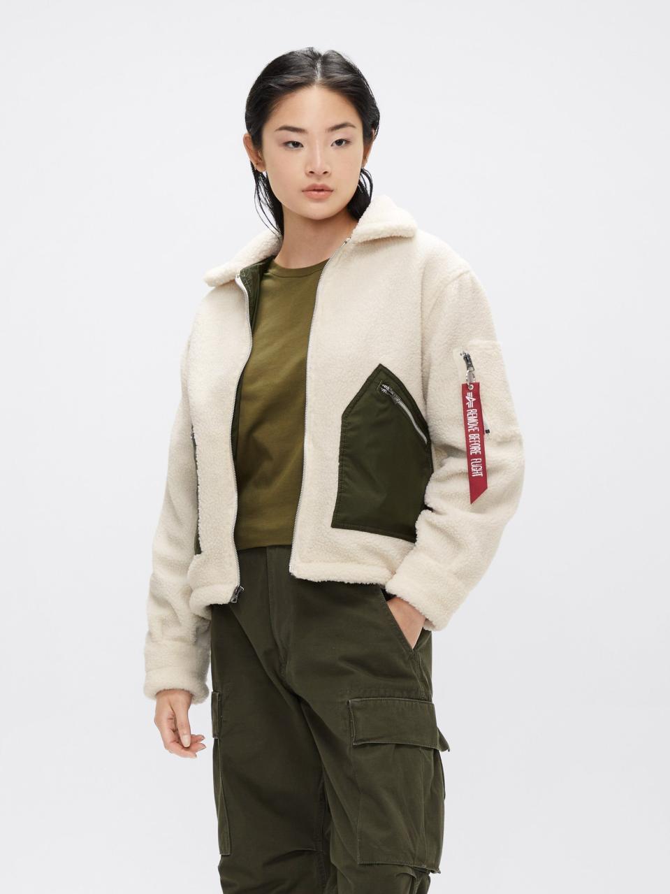 Alpha Industries Cropped Sherpa Utility Jacket