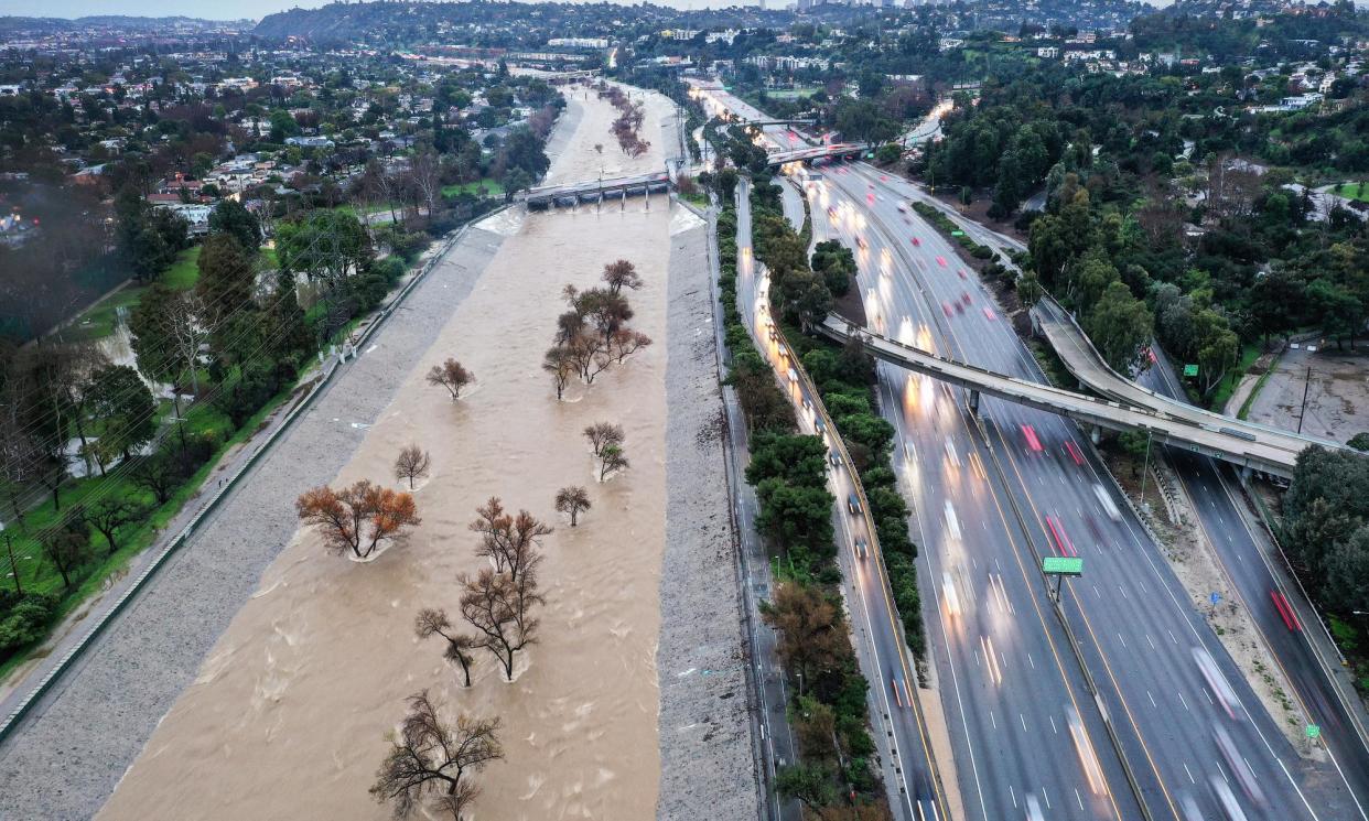<span>Jammed circulation systems result in the weather flipping from one type of extreme to another – from multi-year drought conditions to a constant stream of storms.</span><span>Photograph: Mario Tama/Getty Images</span>