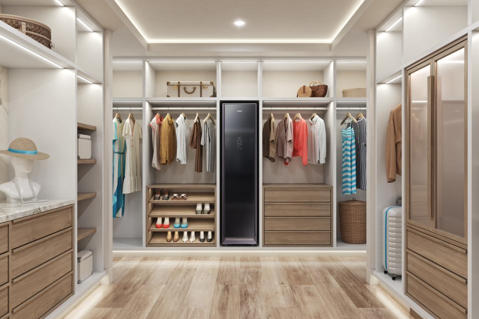 Samsung's AirDresser smart closet has nine cycles for specific garments, including leather, down jackets and winter coats