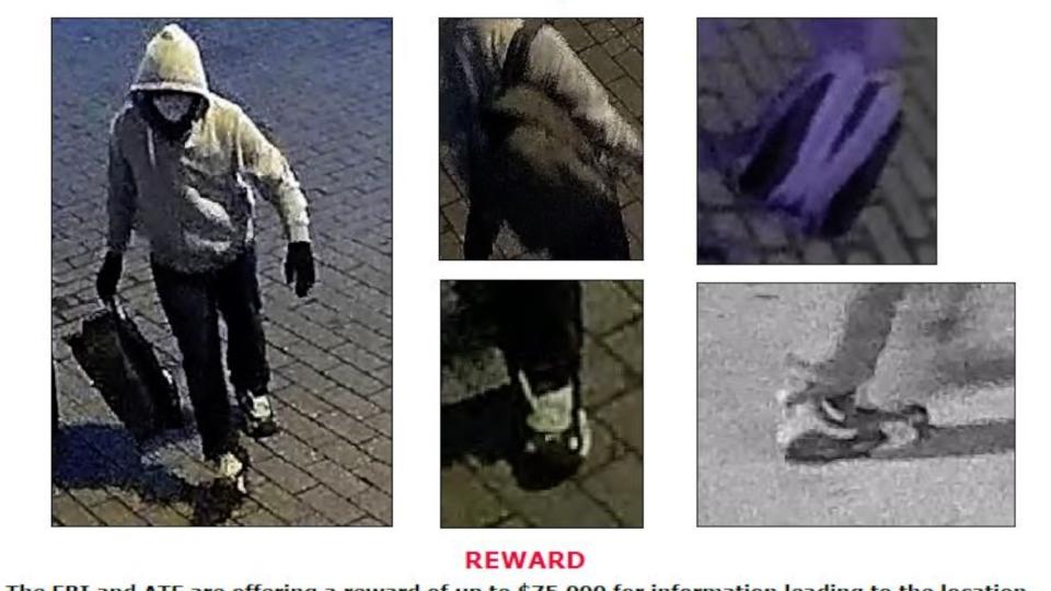 美國聯邦調查局(FBI)先前公布「炸彈客」照片，希望各界能提供嫌疑人身份的線索。   圖:翻攝自推特