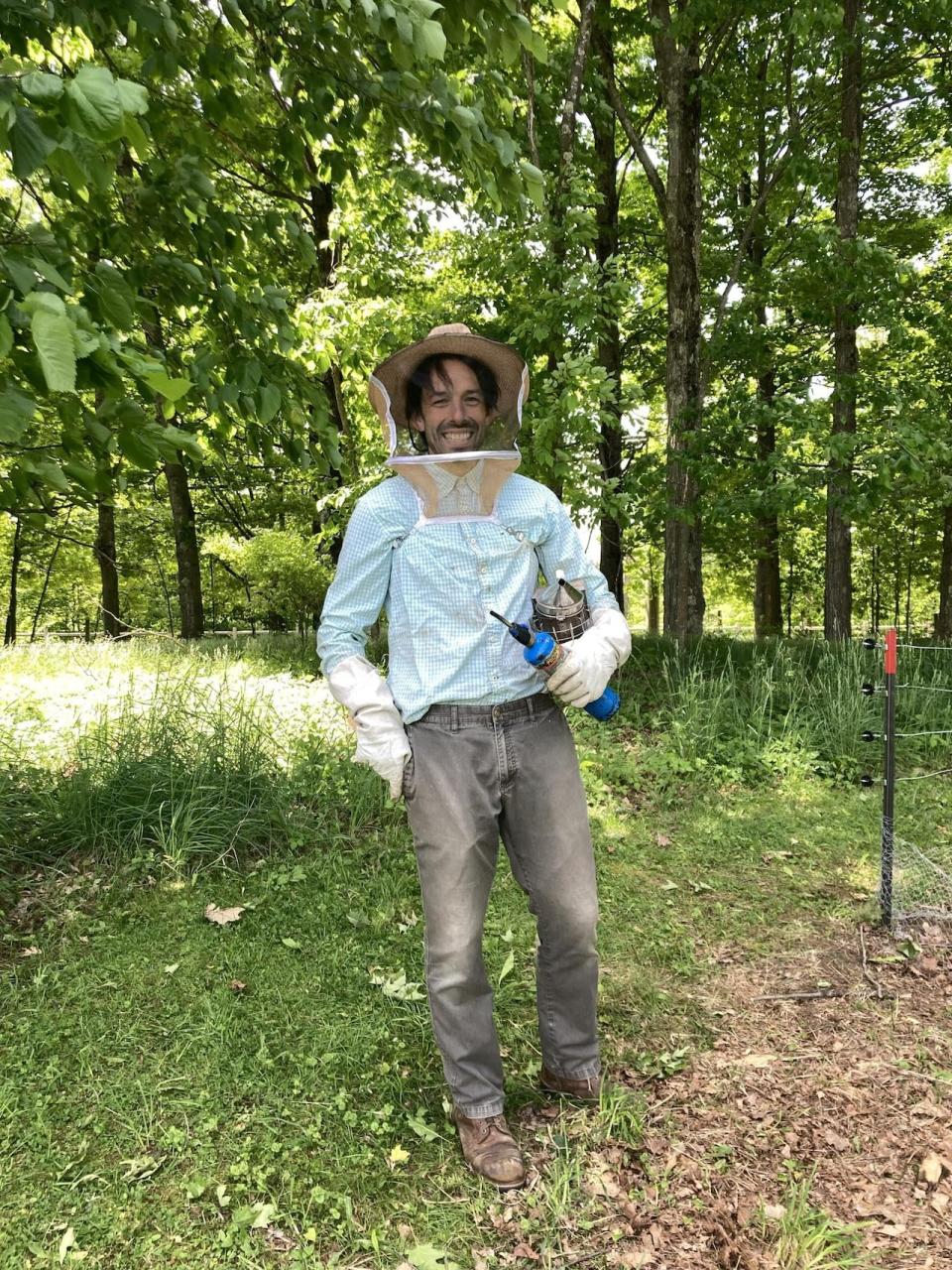 Science teacher and amateur beekeeper Matthew Quesnelle says that it’s a lot of fun having a beehive.