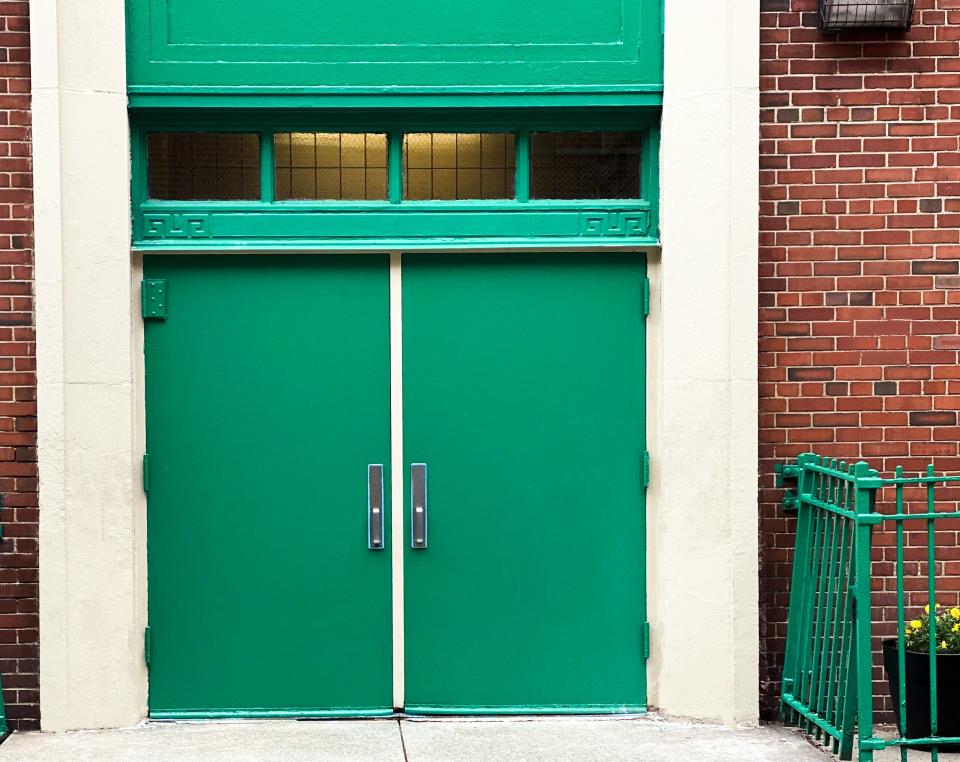 An entrance to a school