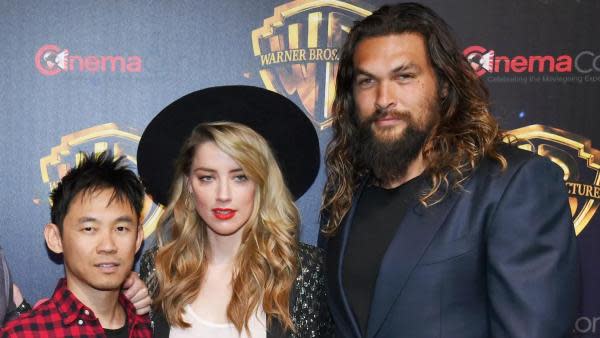 James Wan, Amber Heard y Jason Momoa (Imagen: The AV Club)