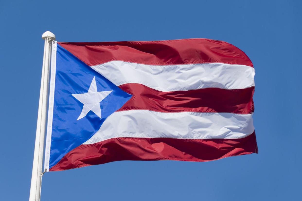 puerto rican flag waving in wind