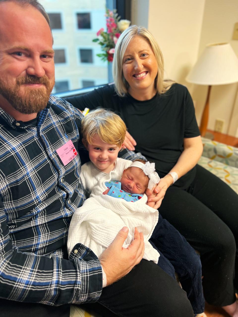 Emilia Claire Kalanimakanui Layne was the first baby born at Mercy Hospital Springfield in 2024. She arrived at 12:18 p.m. on Jan. 1, 2024, and was welcomed by parents Chelsei and Josh Layne and big brother Callum.