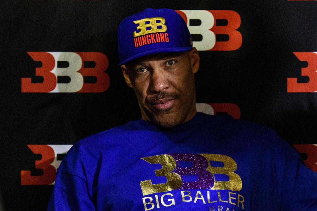 LaVar Ball, father of basketball player LiAngelo Ball and the owner of the Big Baller brand, attends a promotional event in Hong Kong on November 14, 2017 (ANTHONY WALLACE/AFP/Getty Images)