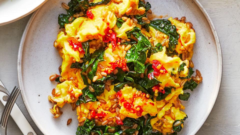 Grains and greens scramble recipe