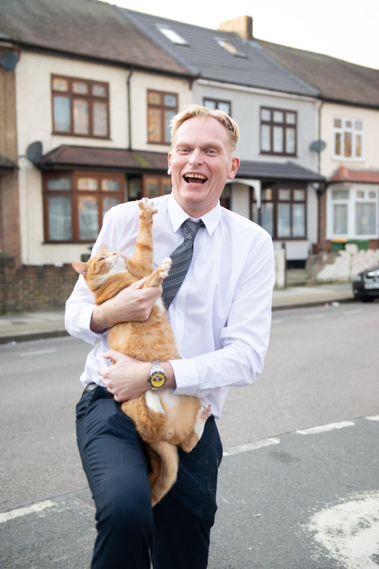 Andy Kindell, 52, bought moggy Alex a special £130 collar with a GPS tracking chip so he could monitor the cat's location via an app on his phone.