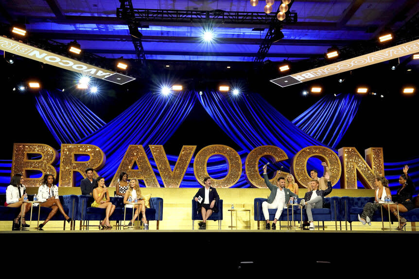 The cast of Summer House at The Summer House Always Wins panel at BravoCon 2023.