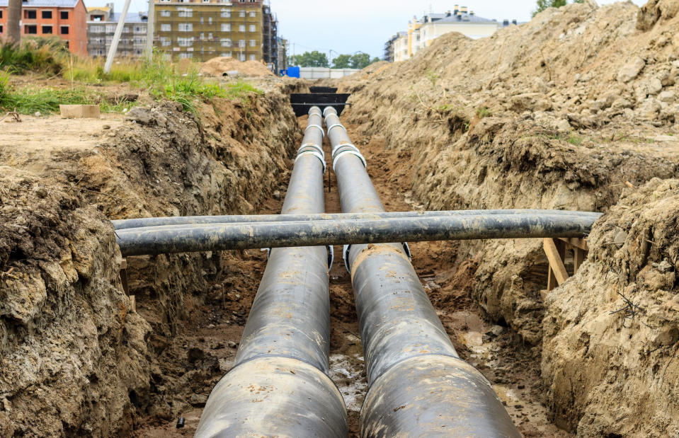 Pipelines in a trench