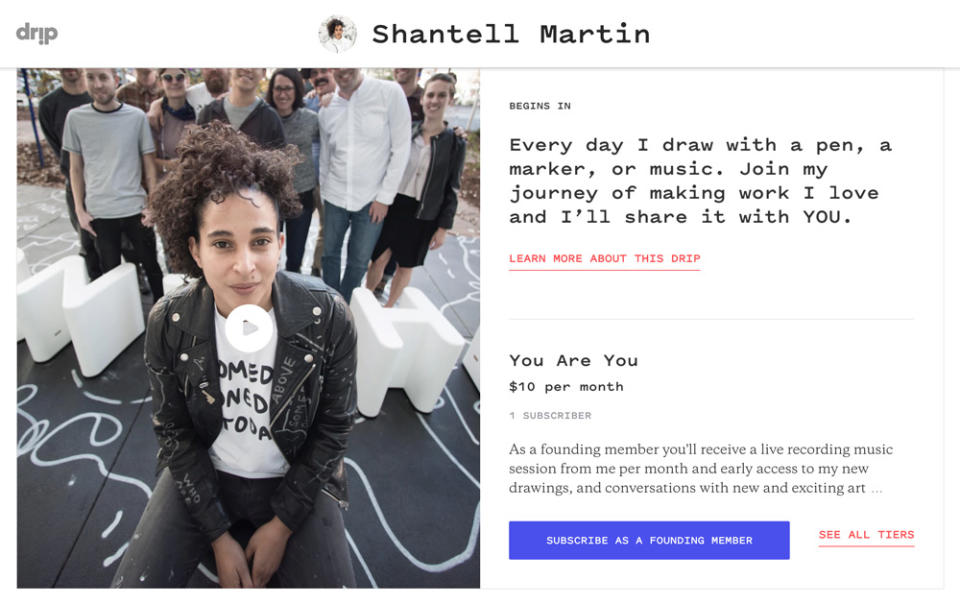 Drip, Kickstarter's subscriber-based crowdfunding platform designed to compete