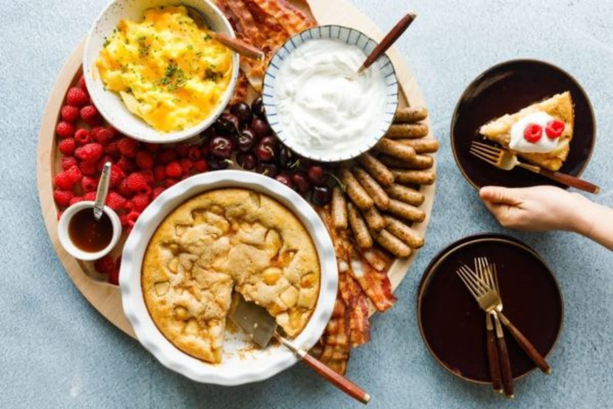 <p>The Reluctant Entertainer</p><p>Bake a pear buttermilk breakfast cake, made with buttermilk cake batter, and serve on the Big Board (breakfast board) for weekend company!</p><p><strong>Get the recipe: </strong><a href="https://reluctantentertainer.com/pear-buttermilk-cake-breakfast-board/" rel="nofollow noopener" target="_blank" data-ylk="slk:Pear Buttermilk Cake Breakfast Board;elm:context_link;itc:0;sec:content-canvas" class="link rapid-noclick-resp"><strong>Pear Buttermilk Cake Breakfast Board</strong></a></p>