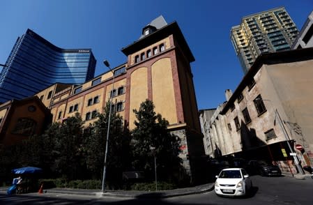 Parts of the historic Bomonti beer factory complex are seen in Istanbul