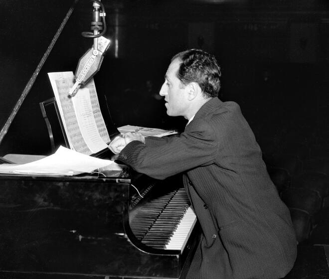 NEW YORK - JANUARY 1: Composer George Gershwin is photographed in 1934 during a recording session at the CBS studio in New York, New York. (Photo by CBS via Getty Images)