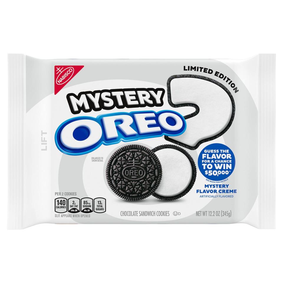 Packaging for Mystery Oreos on white background