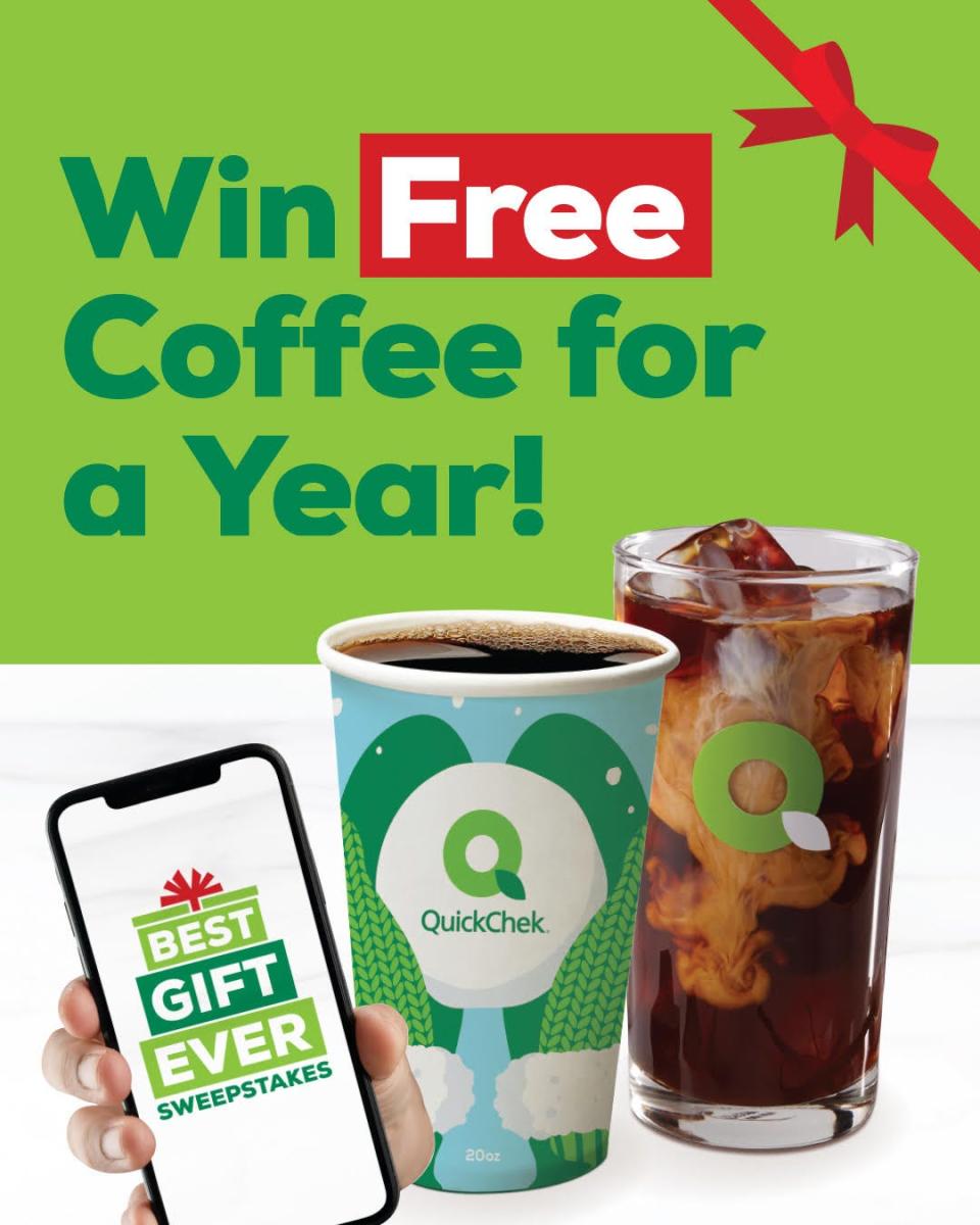 Whitehouse-Station based convenience market chain QuickChek is giving away free coffee for a year to 159 people, or one for every QuickChek store.