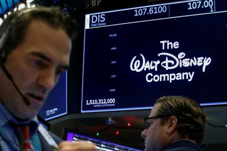 Traders work at the post where Walt Disney Co. stock is traded on the floor of the NYSE in New York