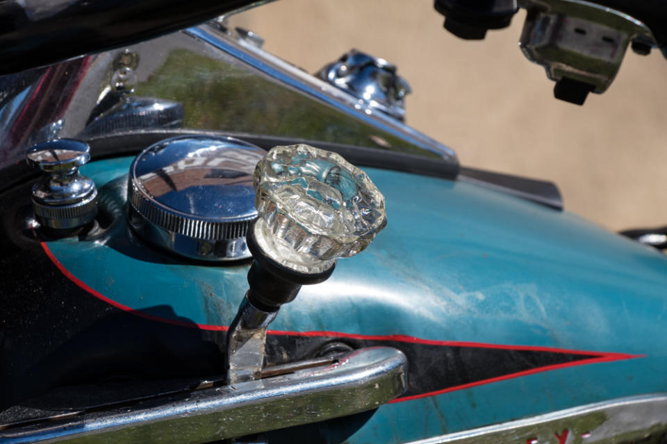 The shifter ball is actually an antique glass door knob from the owner's home.