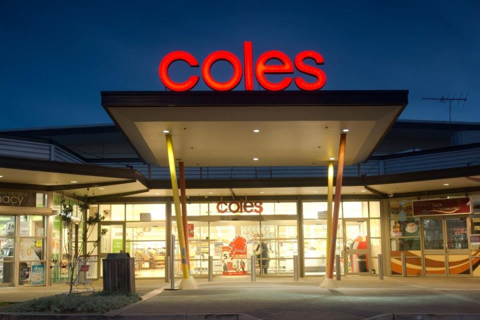 Coles supermarket at night