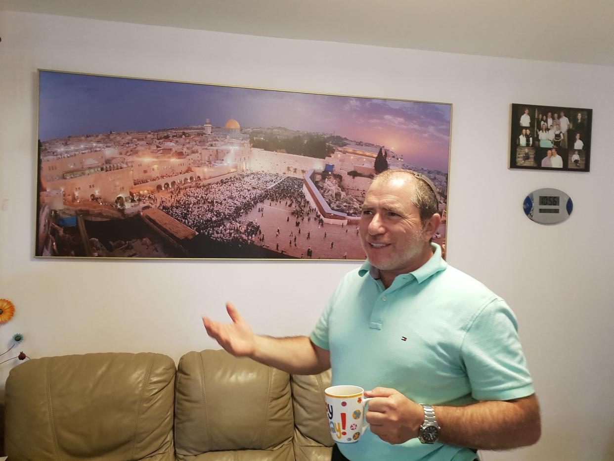 Beit El Jewish settler Chaim Silberstein stands in his home east of Jerusalem: Nelofer Pazira