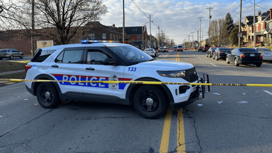 Two men died and four people were injured after a shooting Saturday morning at a club in south Columbus. (NBC4/Delaney Ruth)