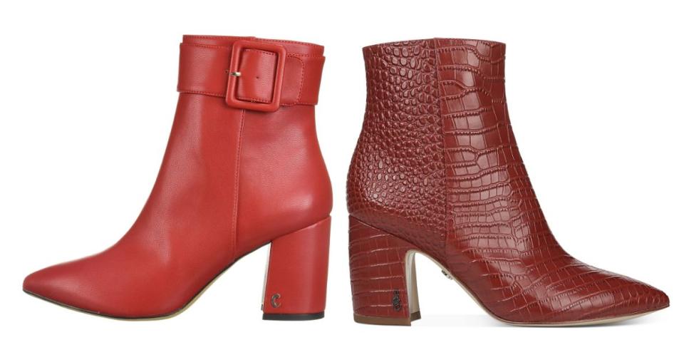 "I&rsquo;ve been wanting to rock a pair of red ankle boots for a while now and am hoping to snag a pair on sale over Cyber Week. I&rsquo;m still deciding whether I want <a href="https://fave.co/2XFkstw" target="_blank" rel="noopener noreferrer"><strong>fire engine red (left)</strong></a> or something darker with a <strong><a href="https://fave.co/2OuUtAE" target="_blank" rel="noopener noreferrer">mock croc design (right)</a></strong>. Last year I bought a pair of <strong><a href="https://fave.co/2C4vyhT" target="_blank" rel="noopener noreferrer">block heel boots from River Island</a></strong> and they&rsquo;re probably the most comfortable pair that I own, so I&rsquo;ll definitely be checking out their sale." -&nbsp;Danielle Gonzalez, Commerce Specialist