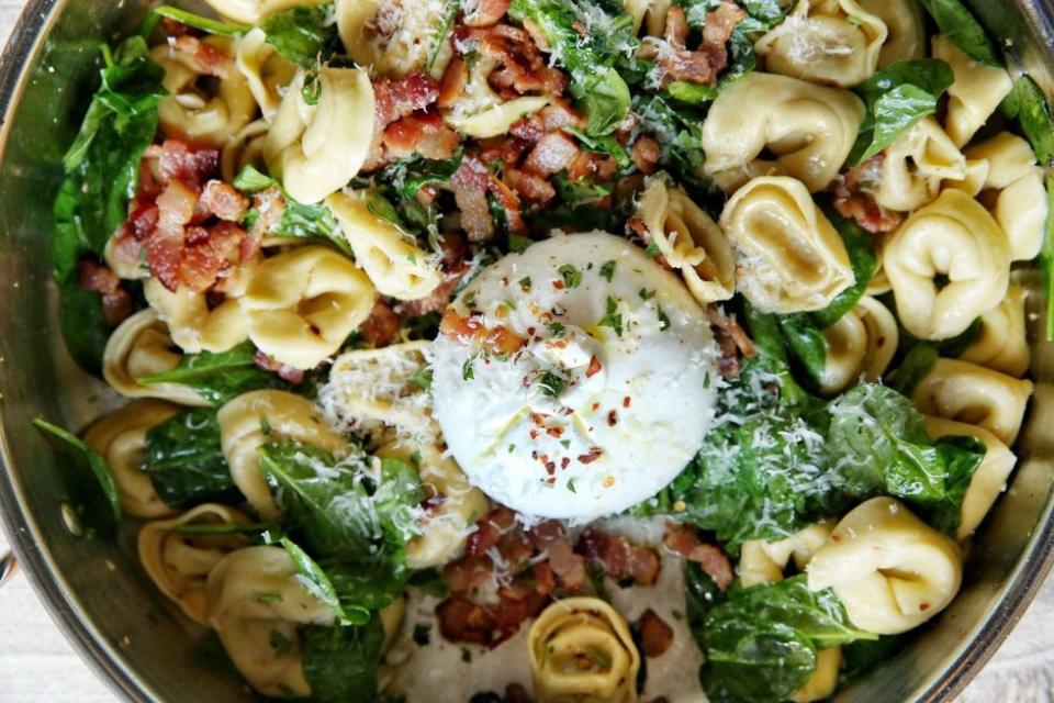 Cheesy Bacon-Spinach Tortellini