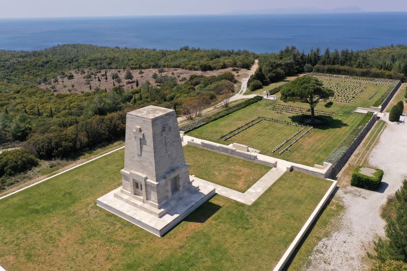 General view of the deserted Lone Pine Australian memorial on the Gallipoli Peninsula in Canakkale Province