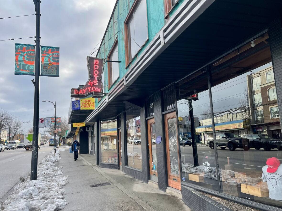 Charlie Wohlford opened the Dayton Boots factory store in the early 1950s on East Hastings Street where it still stands today.  (Karin Larsen/CBC - image credit)