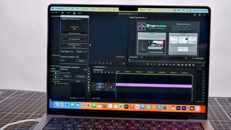 MacBook Pro 14-inch 2023 open on a desk